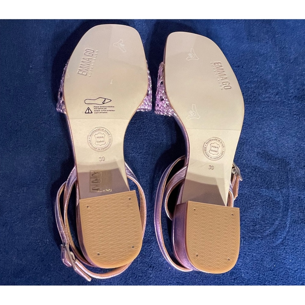 Anthropologie Brida Heeled Elegant Lavender Block Heel Sandals NWT SZ 8 - Picture 9 of 16